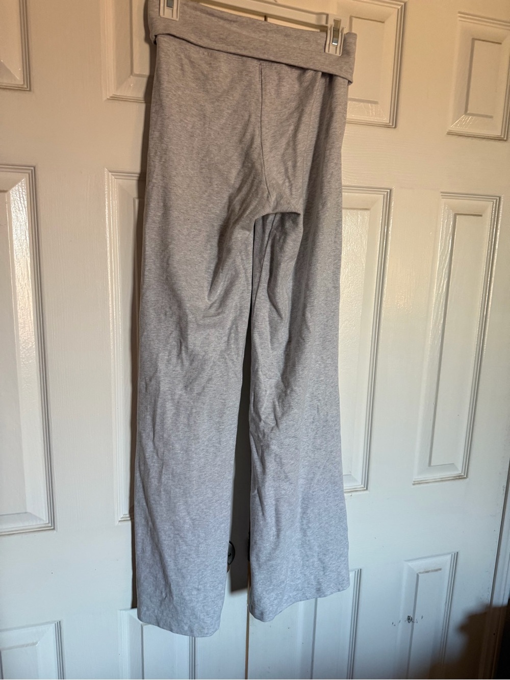 NWOT Brandy Melville Cotton Light Gray Wide Leg Foldover Pants Fit Like Small - Picture 2 of 4